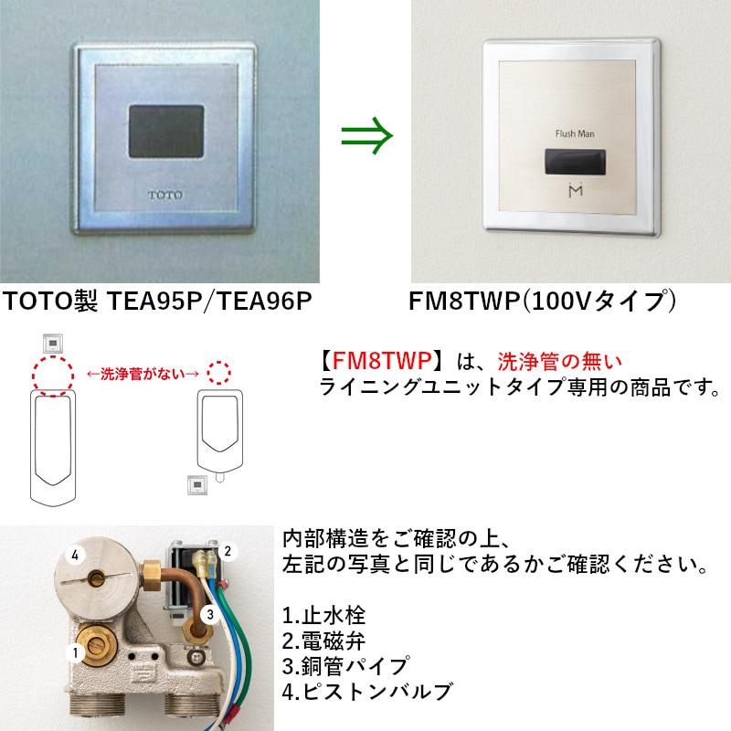 ミナミサワ 【FM8TWP】 ライニングユニット型小便器改装用 100Vタイプ