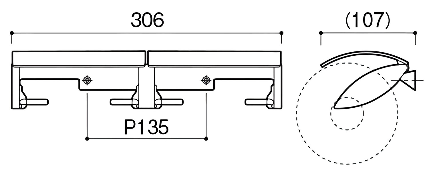 カワジュン 【SE-17W-XN】 ダブルペーパーホルダー サテンニッケル KAWAJUN