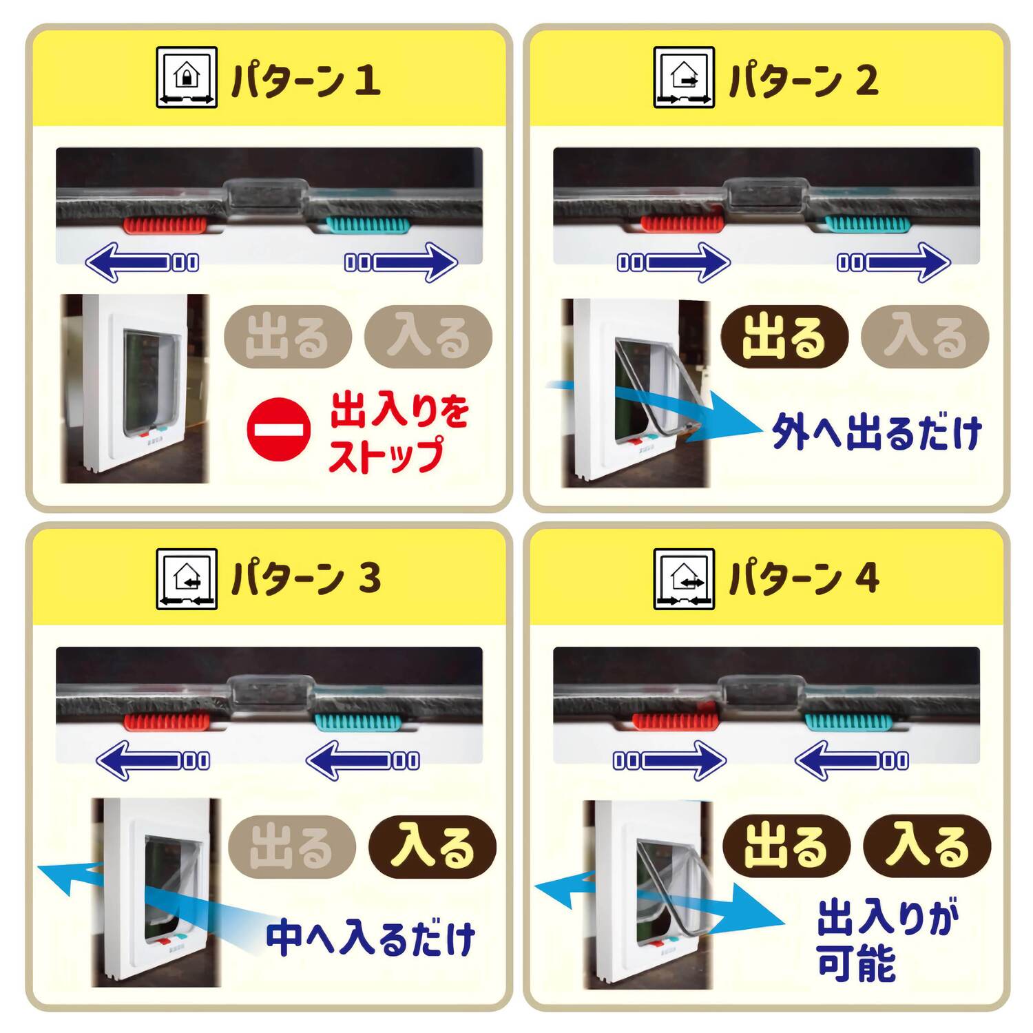 小型犬・猫用 ペットドアー ペットスルーもん 【PTG-L2200】(ベージュ・ホワイト・ブラウン)