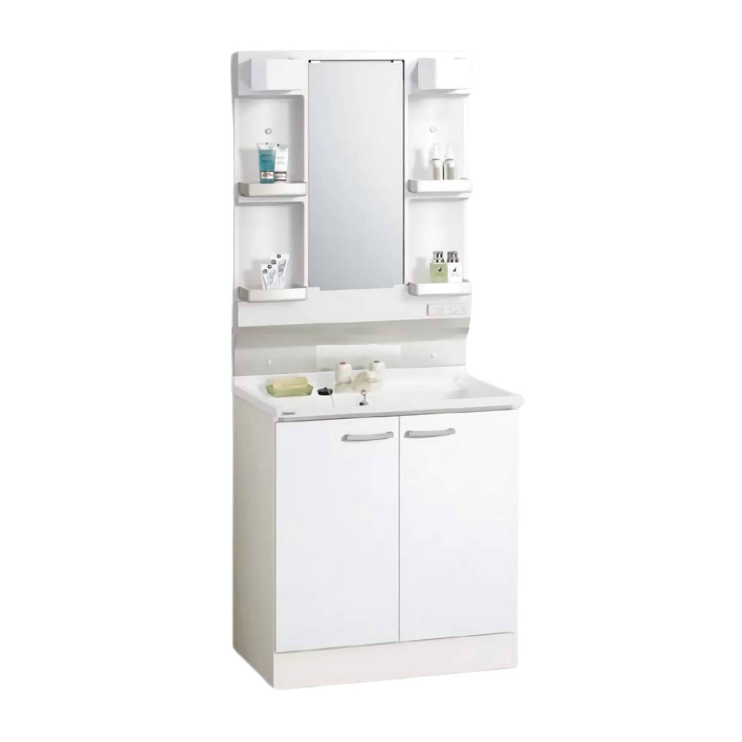 クリナップ 【BGAL75TNTWW※(I・G)+M-(H・L)751GAEN】 BGAシリーズ洗面化粧台(間口75cm)+ミラーキャビネット(1面鏡くもり止めヒーターなし)セット 開きタイプ ツインハンドル水栓