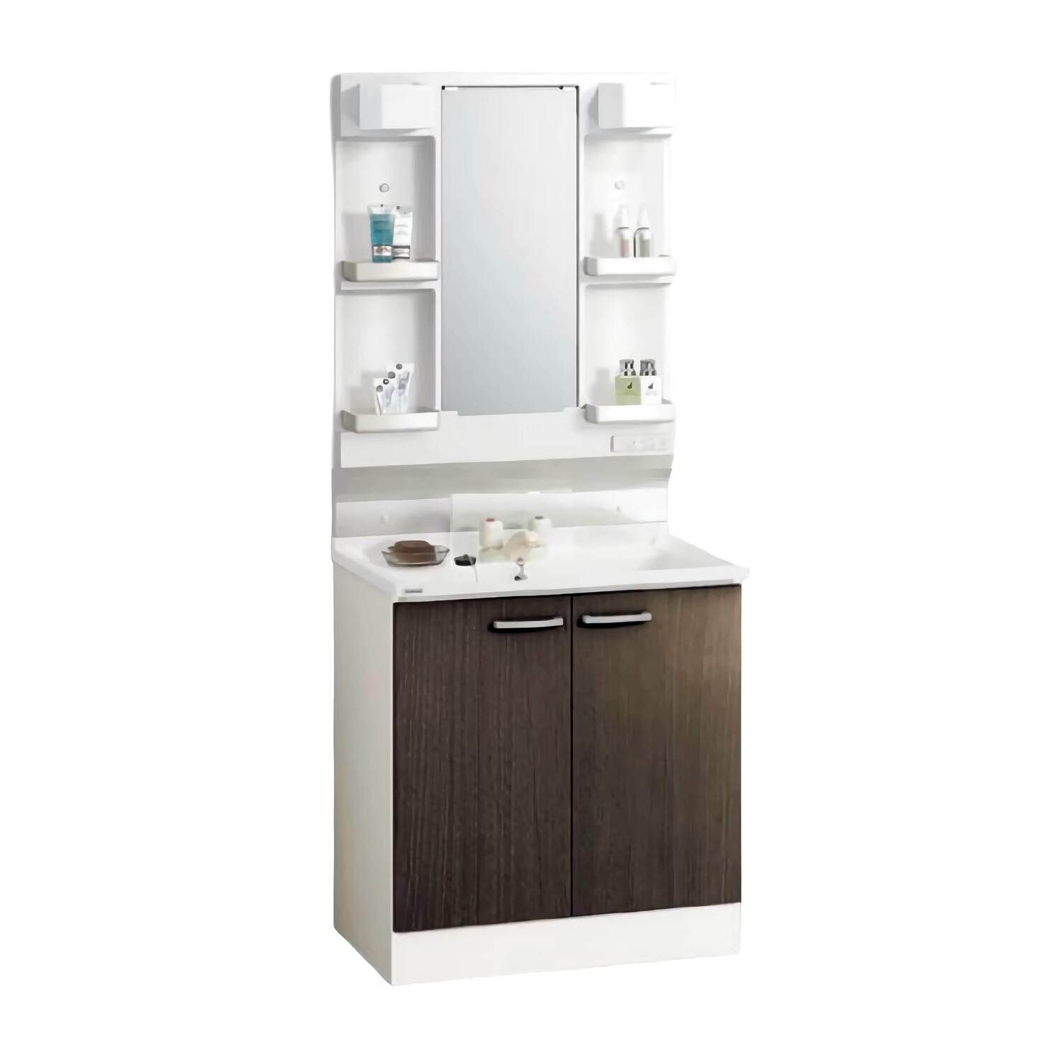 クリナップ 【BGAL75TNTWW※(I・G)+M-(H・L)751GAEN】 BGAシリーズ洗面化粧台(間口75cm)+ミラーキャビネット(1面鏡くもり止めヒーターなし)セット 開きタイプ ツインハンドル水栓