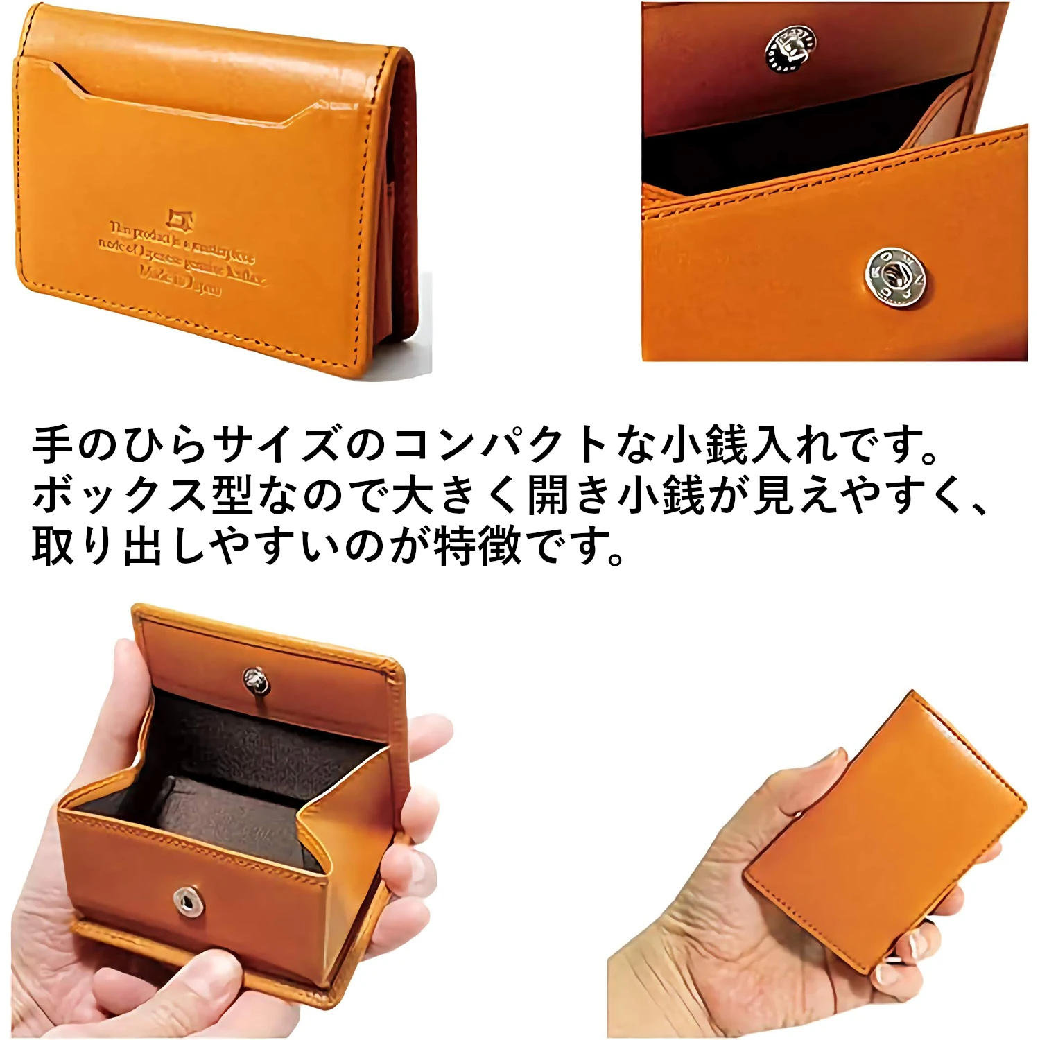 栃木レザージーンズ 【TGZ-3356】 ボックス小銭入れ 国産牛革