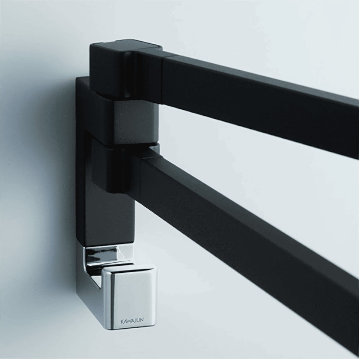 カワジュン 【SE-429-003C】 タオルレール マットブラック＋クローム