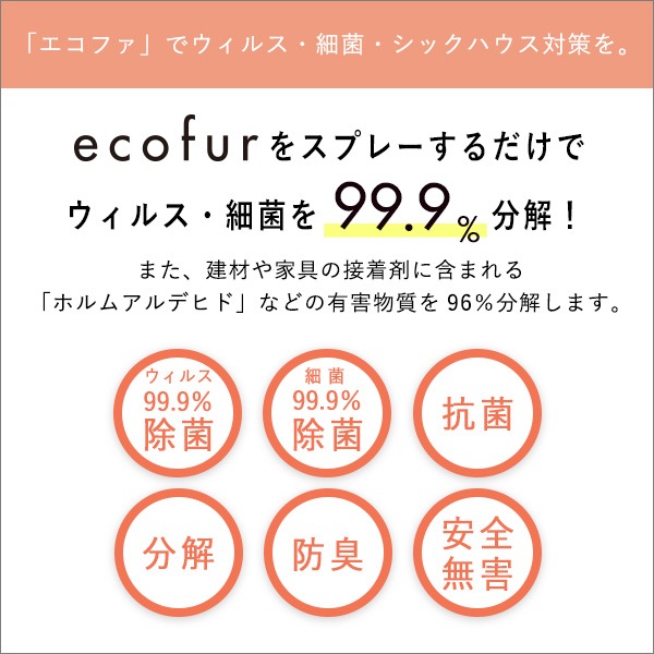 エコファ 【ECOFUR-V300】 ウィルス・細菌・シックハウス対策スプレー(300mlタイプ)