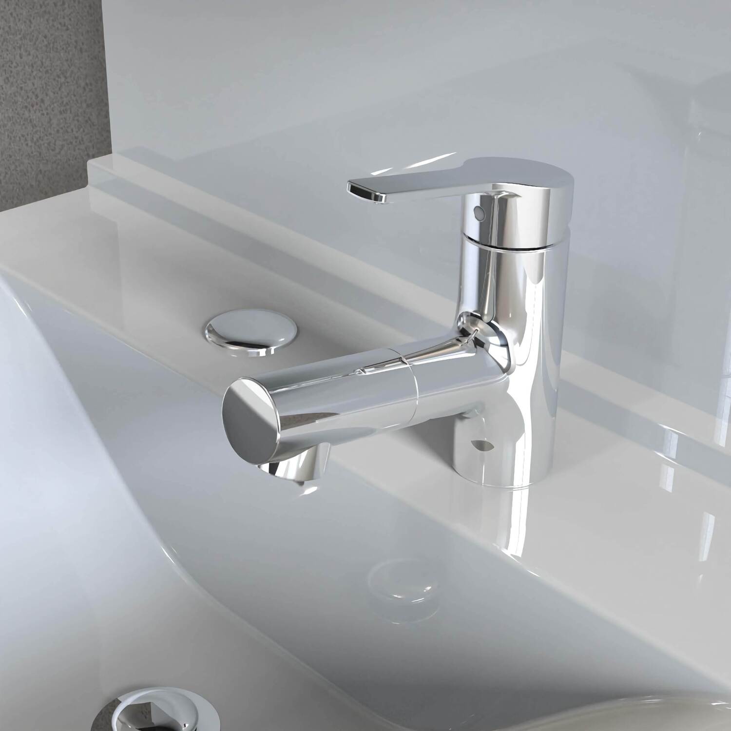 タカギ 【WU100MN】 洗面用水栓 キレイスト シングルレバー洗面混合栓 一般地用 メッキ