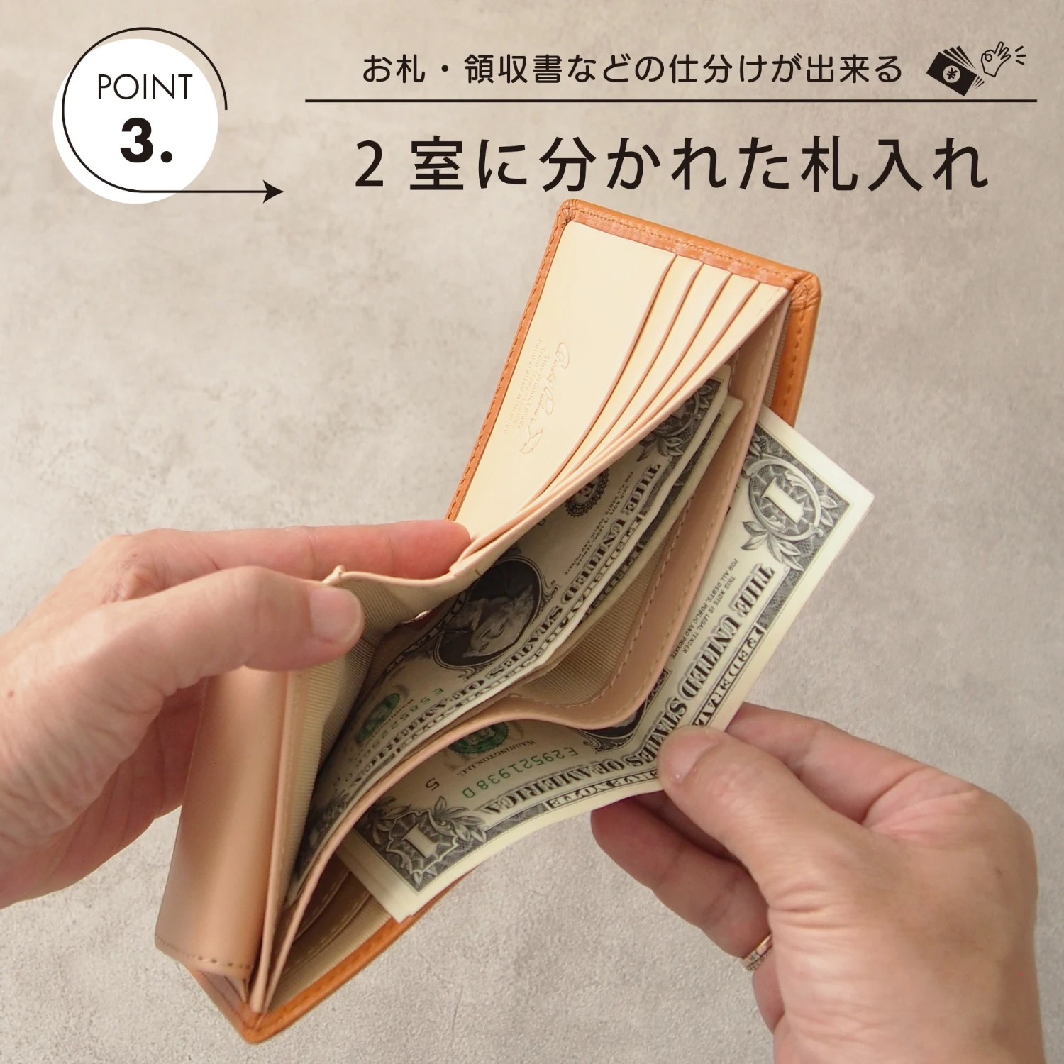 アーノルドパーマー 【4AP3692】 栃木レザー 二つ折り財布  Arnold Palmer