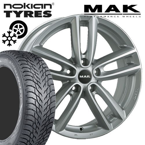 MINI ミニ ペースマン R61 スタッドレスタイヤホイールセット ノキアン ハッカペリッタR3 205/55R17 MAK オクスフォード シルバー 17インチ