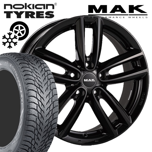 MINI ミニ ペースマン R61 スタッドレスタイヤホイールセット ノキアン ハッカペリッタR3 205/55R17 MAK オクスフォード ブラック 17インチ