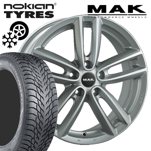 MINI ミニ ペースマン R61 スタッドレスタイヤホイールセット ノキアン ハッカペリッタR3 205/60R16 MAK オクスフォード シルバー 16インチ