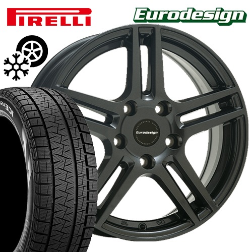 MINI ミニ ペースマン R61 スタッドレスタイヤホイールセット ピレリ ウィンターアイスゼロアシンメトリコ 205/60R16 ユーロデザイン アイガー ガンメタ 16インチ