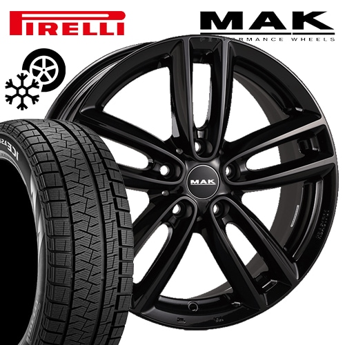 MINI ミニ ペースマン R61 スタッドレスタイヤホイールセット ピレリ ウィンターアイスゼロアシンメトリコ 205/55R17 MAK オクスフォード ブラック 17インチ