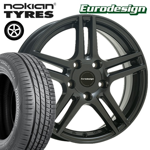 MINI ミニ クロスオーバー R60 サマータイヤホイールセット ノキアン ハッカグリーン2 205/60R16 ユーロデザイン アイガー ガンメタ 16インチ