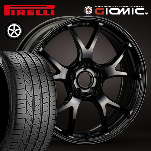 MINI ミニ クロスオーバー R60 サマータイヤホイールセット ピレリ ドラゴンスポーツ 225/45R18 GIOMIC EX03-RC グロスブラック 18インチ