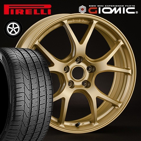 MINI ミニ クロスオーバー R60 サマータイヤホイールセット ピレリ ドラゴンスポーツ 225/45R18 GIOMIC EX03-RC ゴールド 18インチ