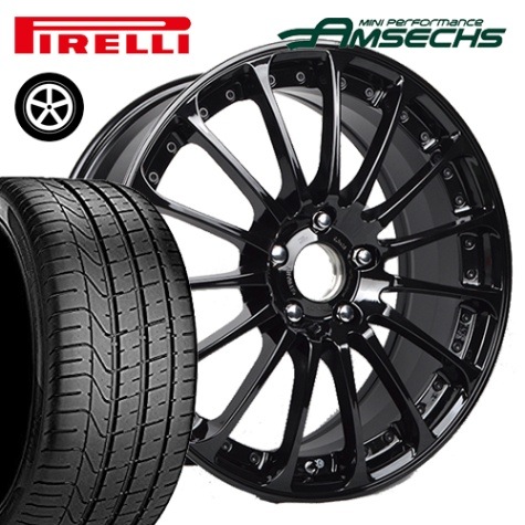 MINI ミニ 3ドア F56 サマータイヤホイールセット ピレリ チンチュラートP7 205/40R18 アムゼックス マジックCW ピアノブラック 18インチ