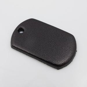 栃木レザードッグタグ 小判型 【ブラック】 TLD-01BK 約32mm×20mm