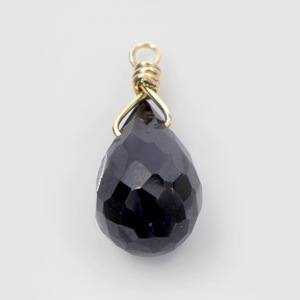 数量限定 天然石チャーム ドロップ ブラックスピネル SP-DR-BSP