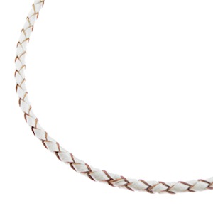 4つ編レザーコードネックレス3.0mm ホワイト LS4-30WH アクセサリー