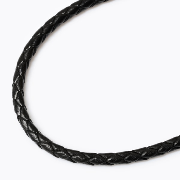 4つ編レザーコードネックレス3.0mm ブラック LS4-30BK アクセサリー