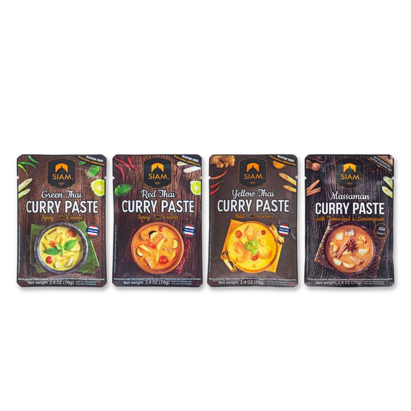 【無添加（イエローのみ天然色素を使っています】タイカレーペースト 各70g