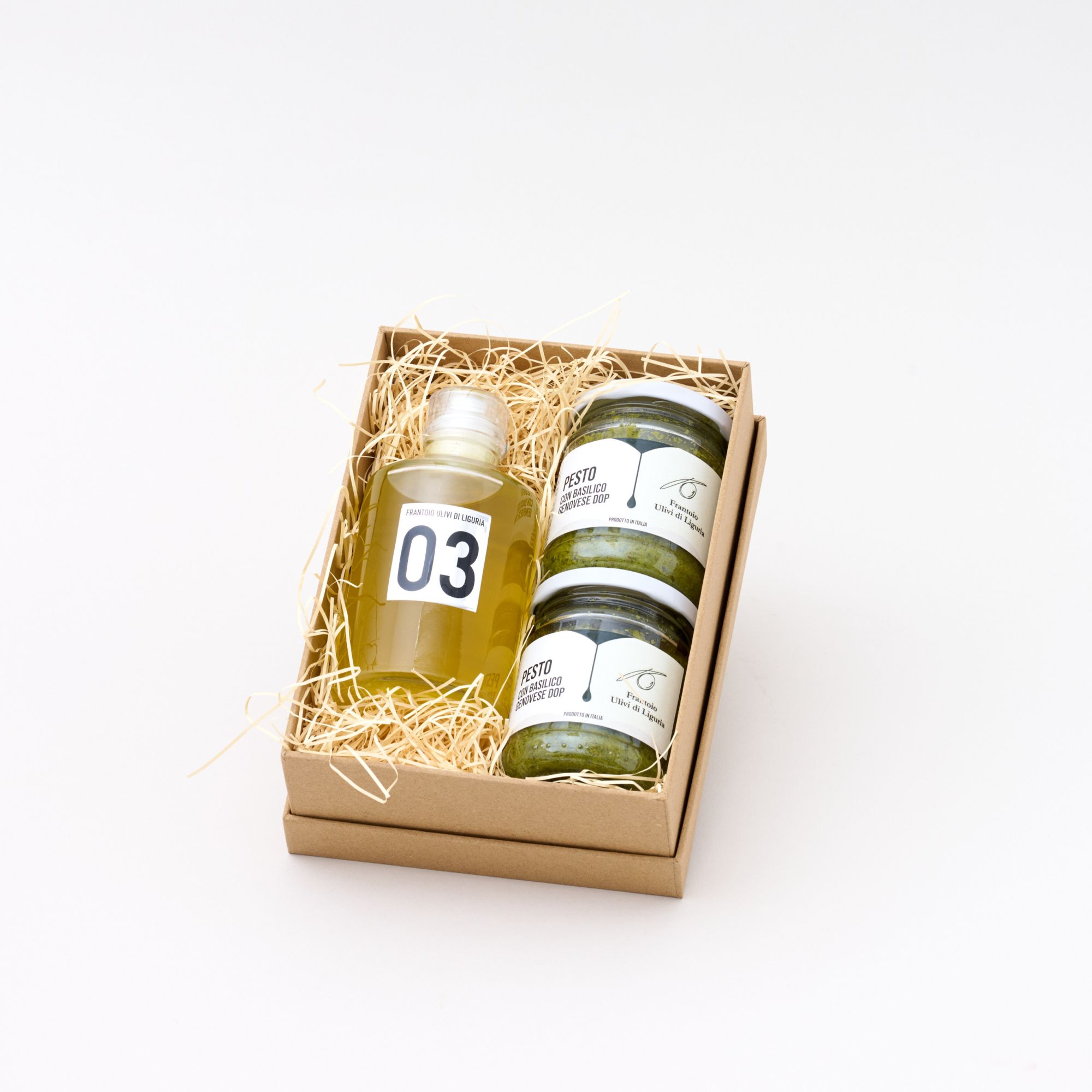 リグーリアの食卓ギフト || オリーブオイル「03」×ペストジェノヴェーゼ２つ