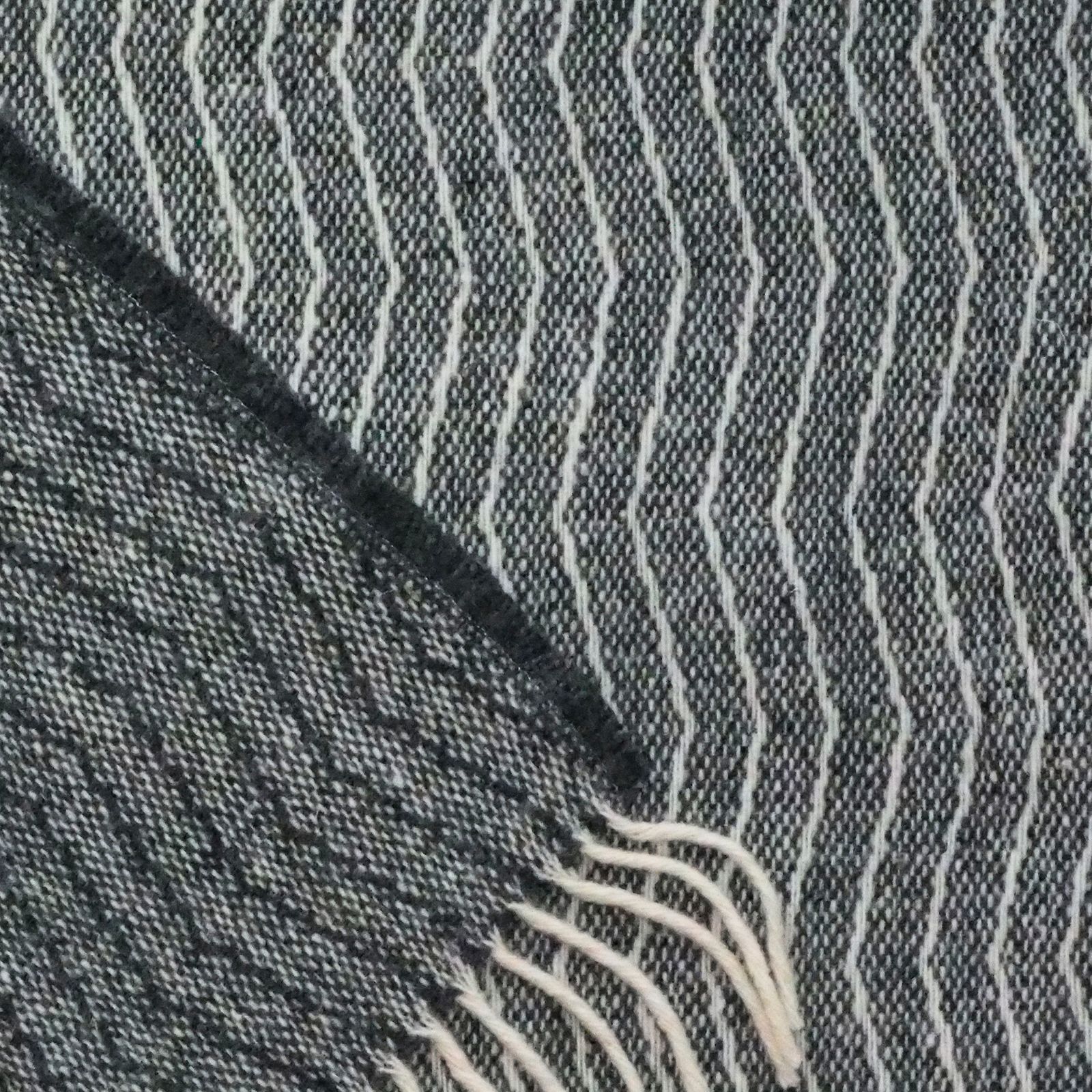 シ・コラサォン ｜ ウールショール　チャコール（ウィンド）