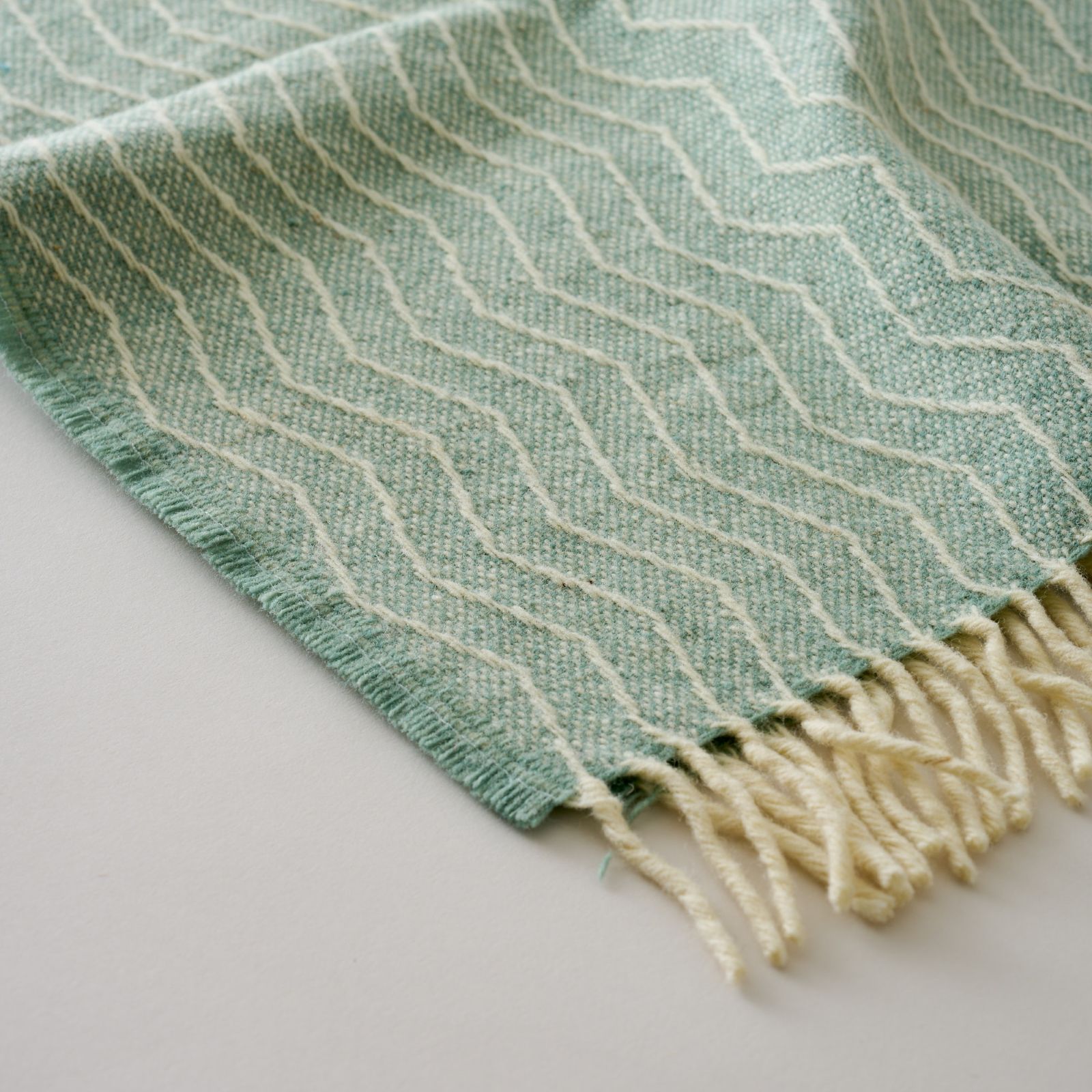 シ・コラサォン | ウールスカーフ ウォーターグリーン(ウィンド)