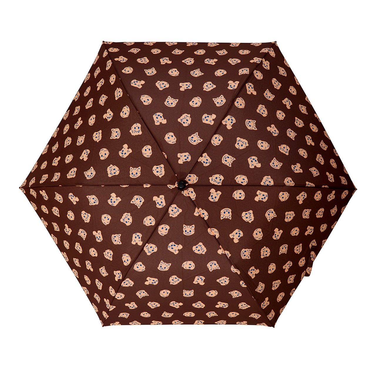 折りたたみ傘　総柄ブラウン