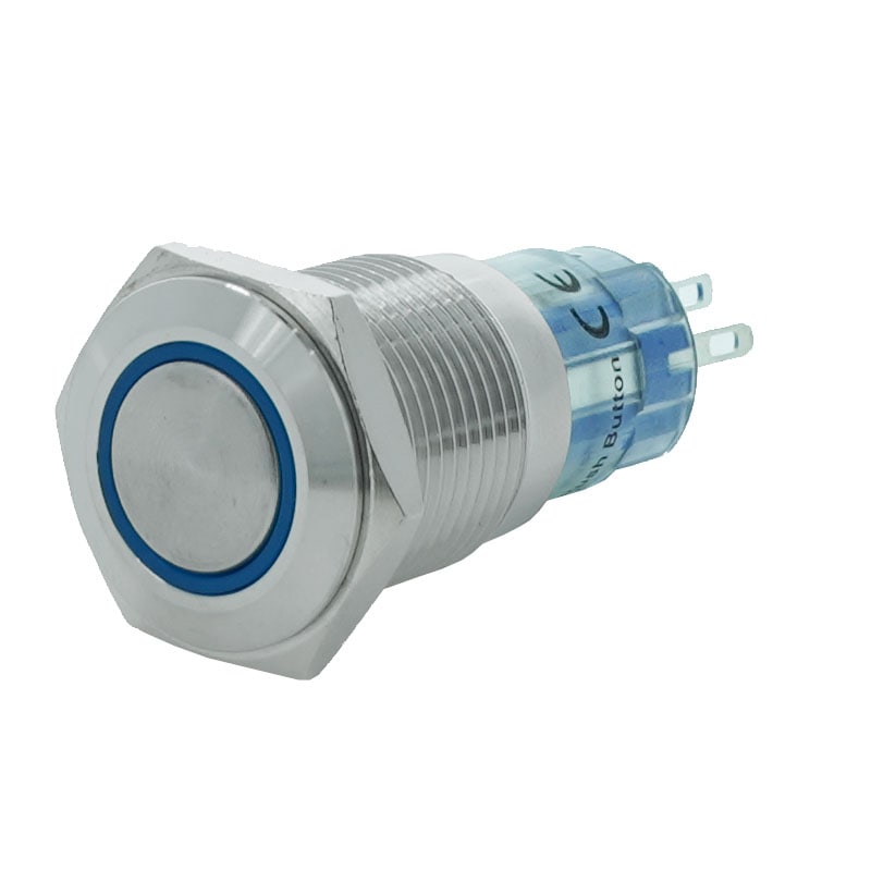 メタルスイッチ LED付 16mm オルタネイトタイプ 1回路 C接点(ブルー)