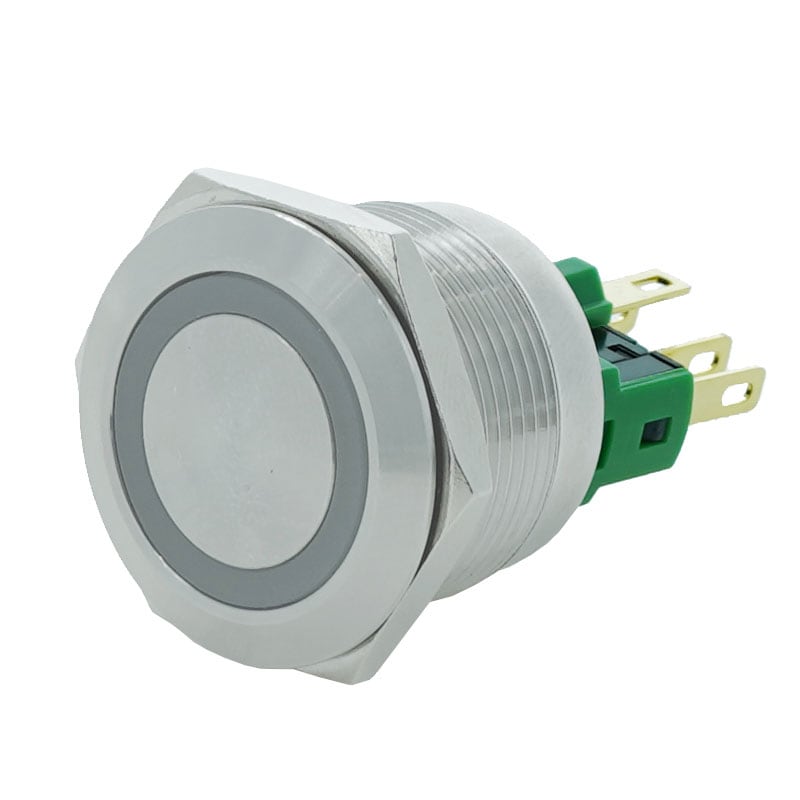 メタルスイッチ LED付 22mm モーメンタリータイプ 1回路 1a1b接点(ホワイト)