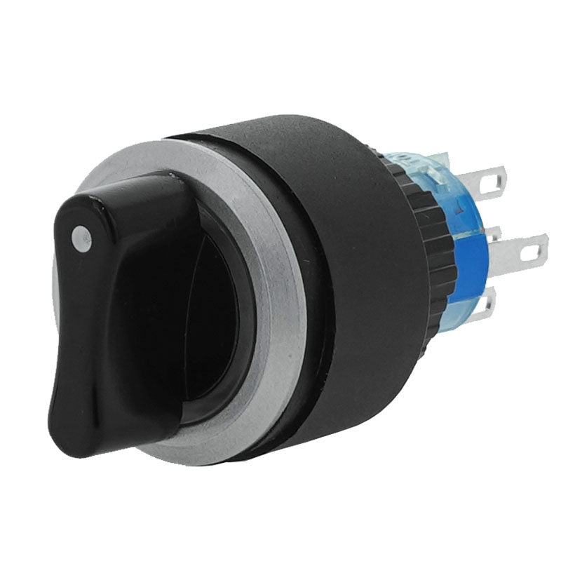 プラスチックスイッチ LED付 3ポジション 22mm リターンタイプ 2回路 C接点(ホワイト)