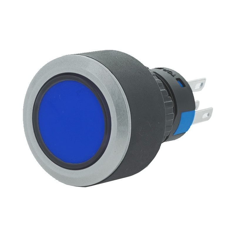 プラスチックスイッチ LED付 22mm オルタネイトタイプ 1回路 C接点(ブルー)