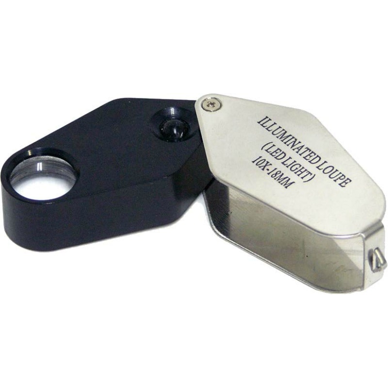 LED付 精密ルーペ 10倍 18mm