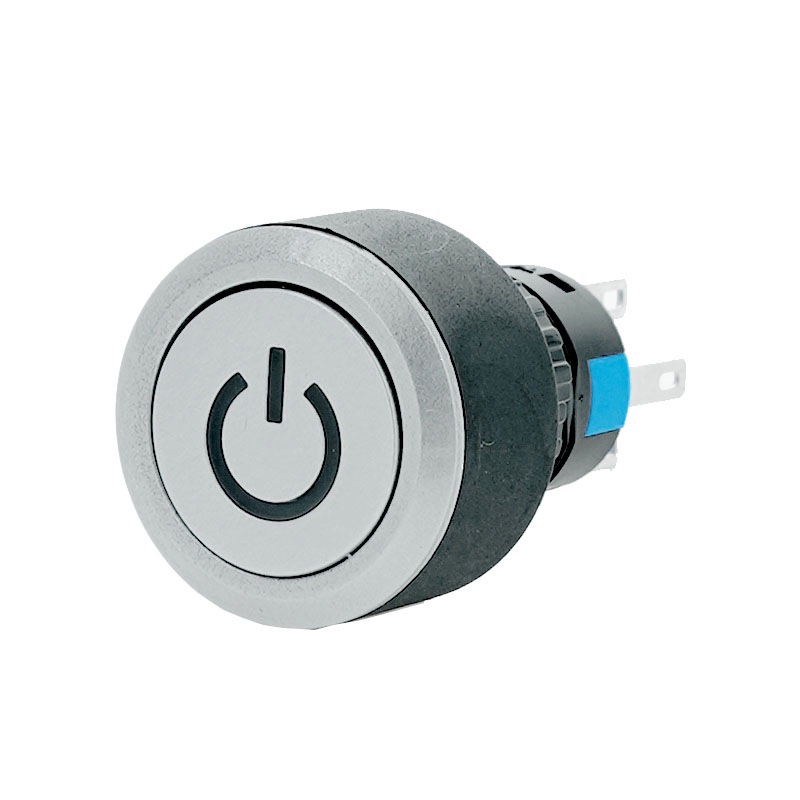 プラスチックスイッチ LED電源マーク入リ 22mm オルタネイトタイプ 1回路 C接点(グリーン) | スイッチ,プッシュスイッチ,オルタネイト,取付サイズ,22φ  | 電子パーツショップ エレラボ 16/19/22mm メタルプッシュボタンキーレスストップスイッチ LEDライト付き 12V(Siliver - Red,22mm)