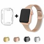 【アップルウォッチ バンド クリアケースセット ステンレス スリム】細い 41mm 45mm  44mm 40mm シリーズ Apple Watch series 7 6 5 4 3 2 1 S ミラ