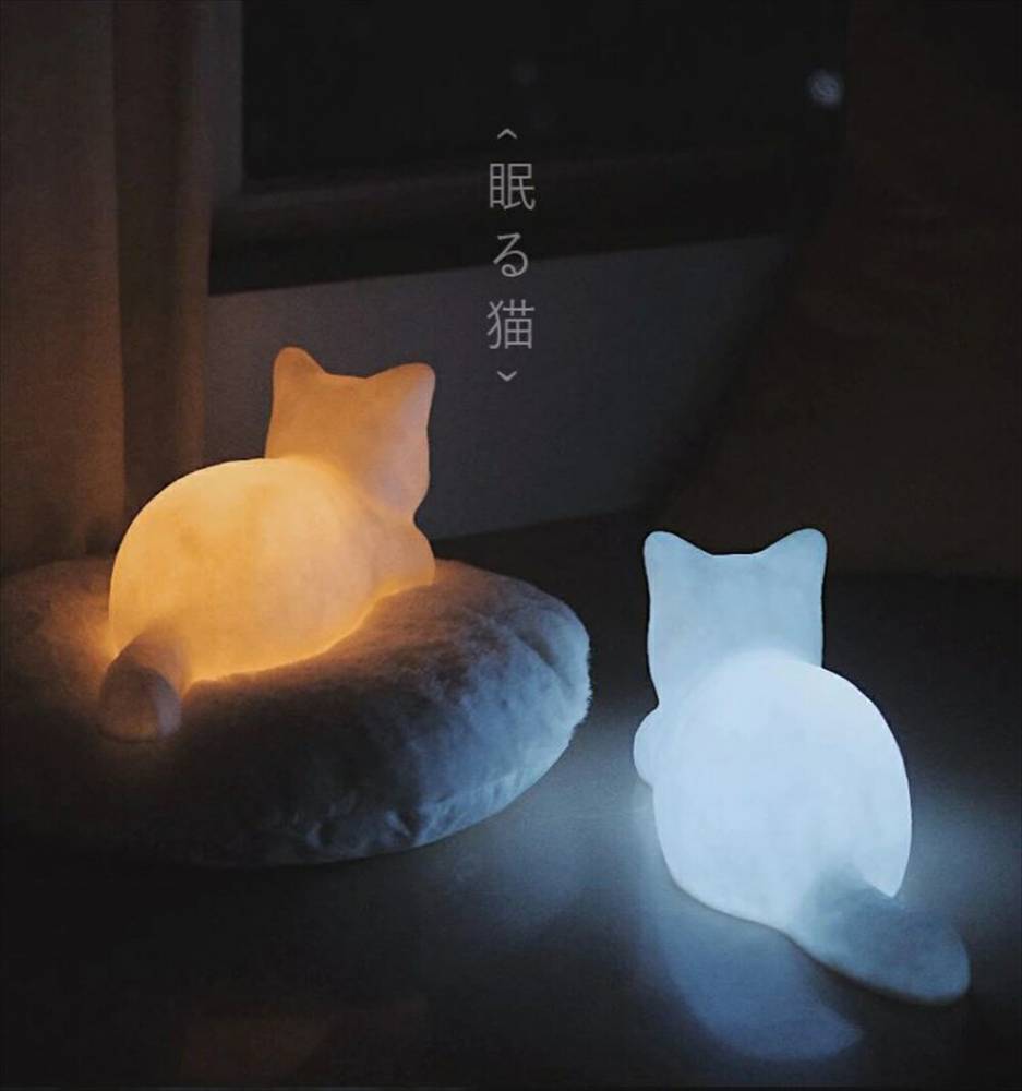 眠る猫 光る猫の置物】ねこ ネコ 猫 インテリアライト かわいい LED