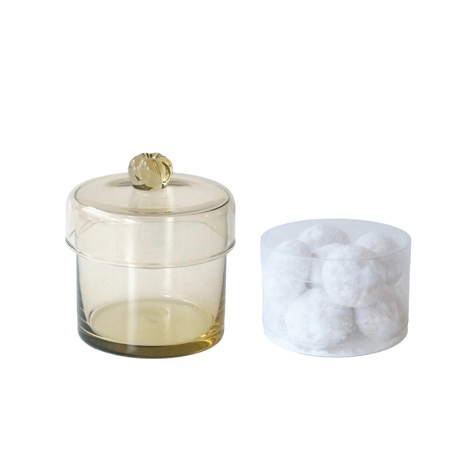 花のつまみ付き蓋もの小物入れ・ピーナッツバタースノーボール web 限定セット GIFT 予約