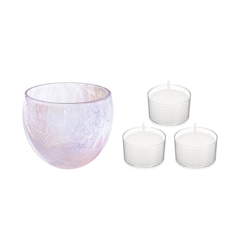 キャンドルホルダー：ラウンドカップ キャンドル3個付 セット GIFT