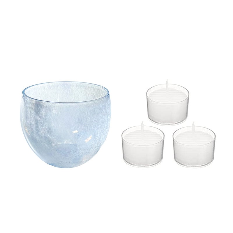キャンドルホルダー：ラウンドカップ キャンドル3個付 セット GIFT