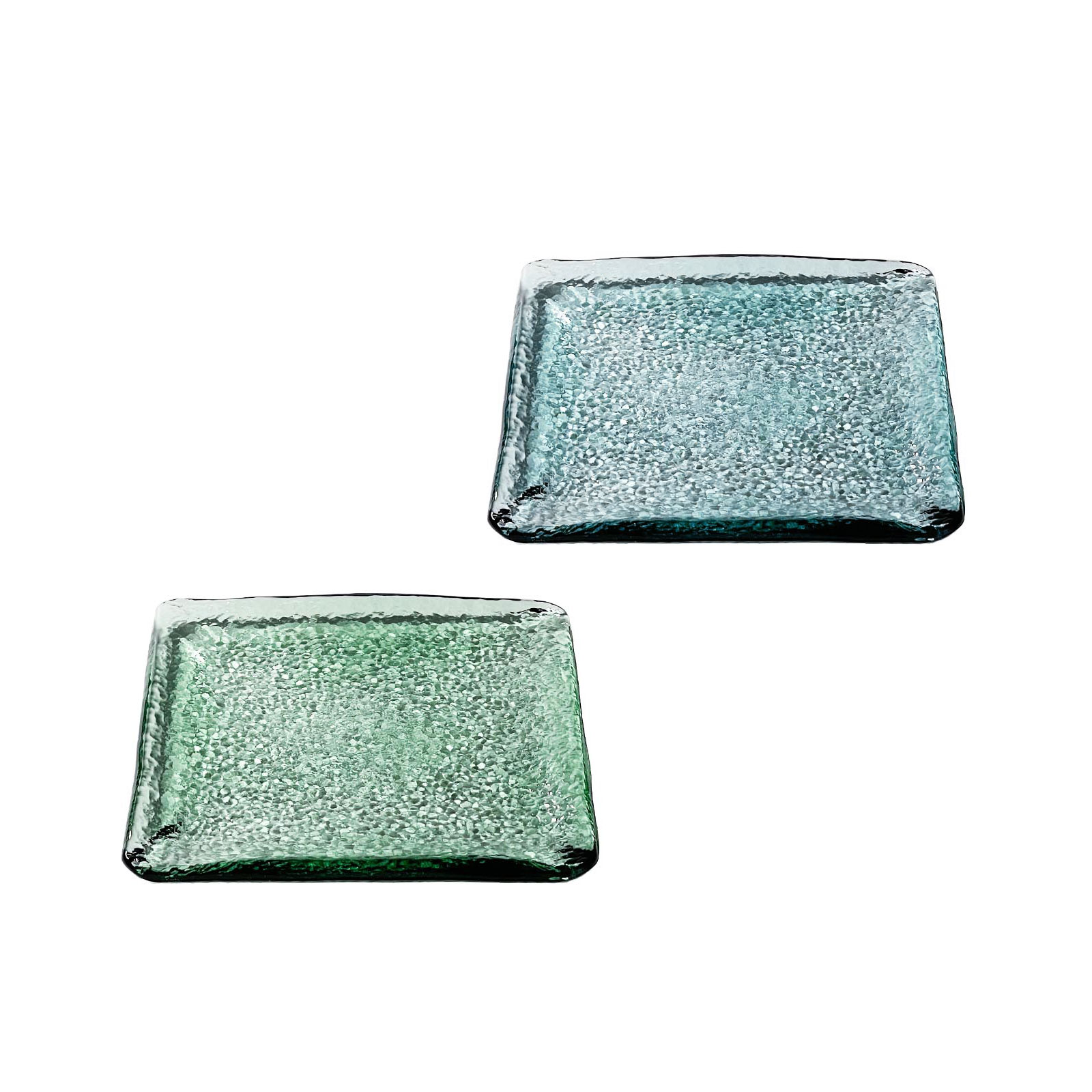 未使用　スガハラ　sghr　 変形プレート　プレート　ガラスプレート　2枚 Sghr Recycle：角形プレート (15cm) 2枚セット GIFT | ガラス製品 | Sghr