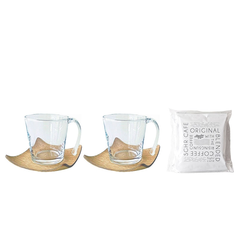 The Rising Sun Coffee×Sghr：オリジナルブレンド（ドリップバッグ）・サリュ マグ (M)・ウッドコースター 5点セット GIFT