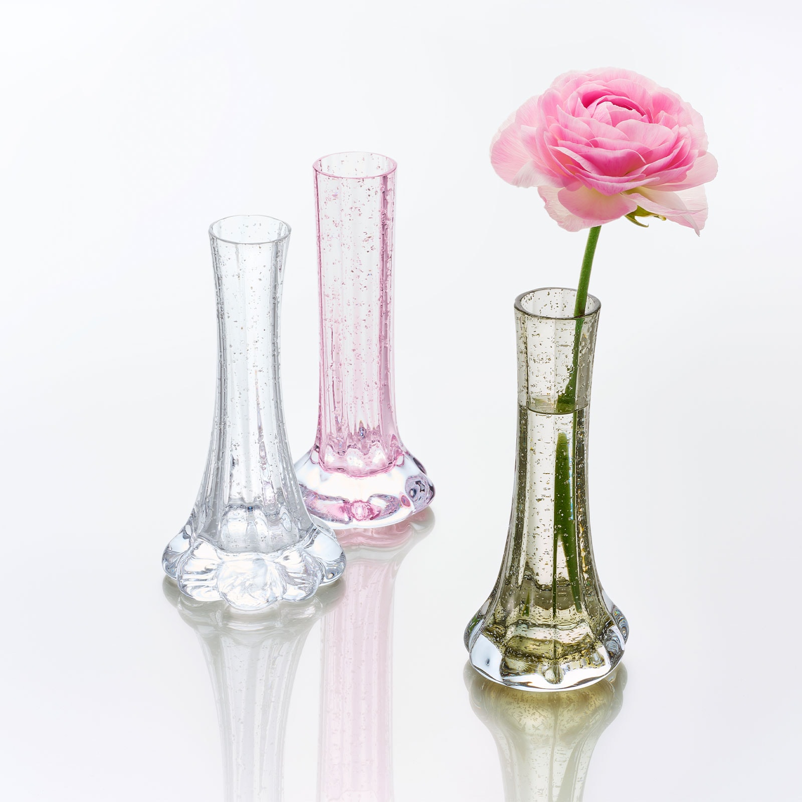 未使用品　美しい伝統工藝切子　球体フラワーベース　桐箱付き 505110 フラワーベース - suzu - りんご【能作】 - やさしいお