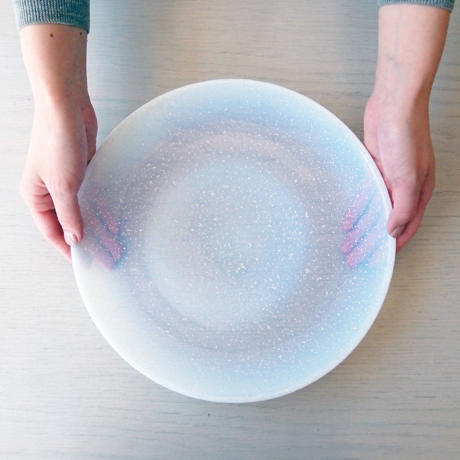 琥輪：丸形プレート (28cm) 雲母入り