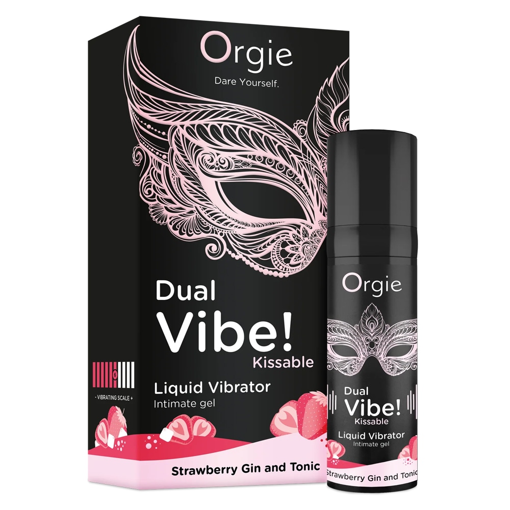 Orgie DUAL VIBE! STRAWBERRY GIN AND TONIC　【振動感レベル：6】 (オルギーデュアルバイブ　ストロベリー　ジン＆トニック)　ローション　潤滑ゼリー　媚薬　妊活