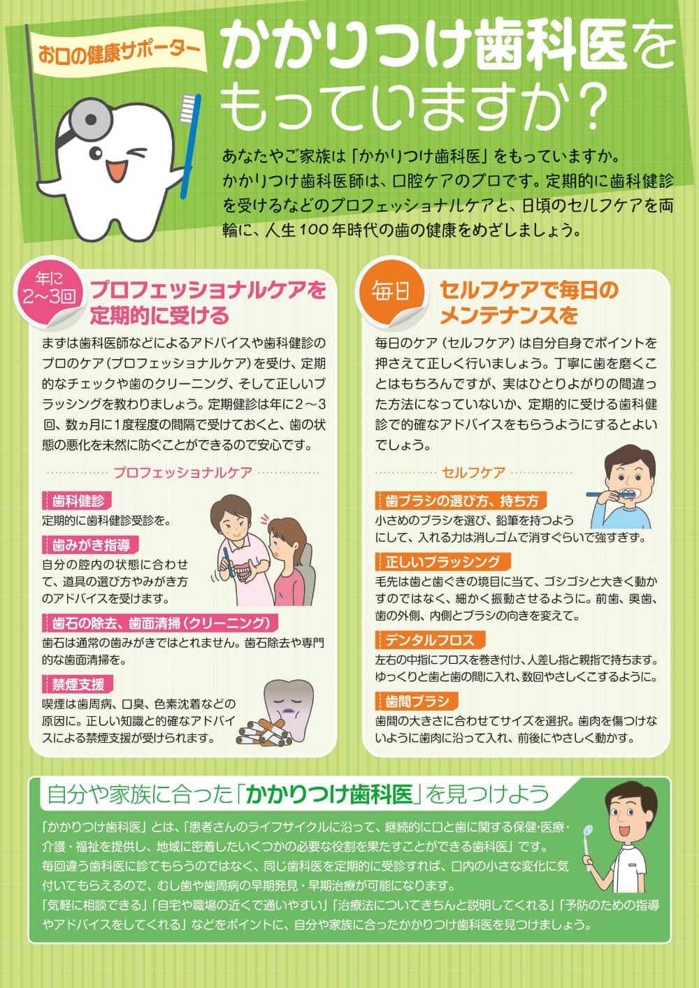お口の健康サポーター かかりつけ歯科医をもっていますか？ | 社会保険  