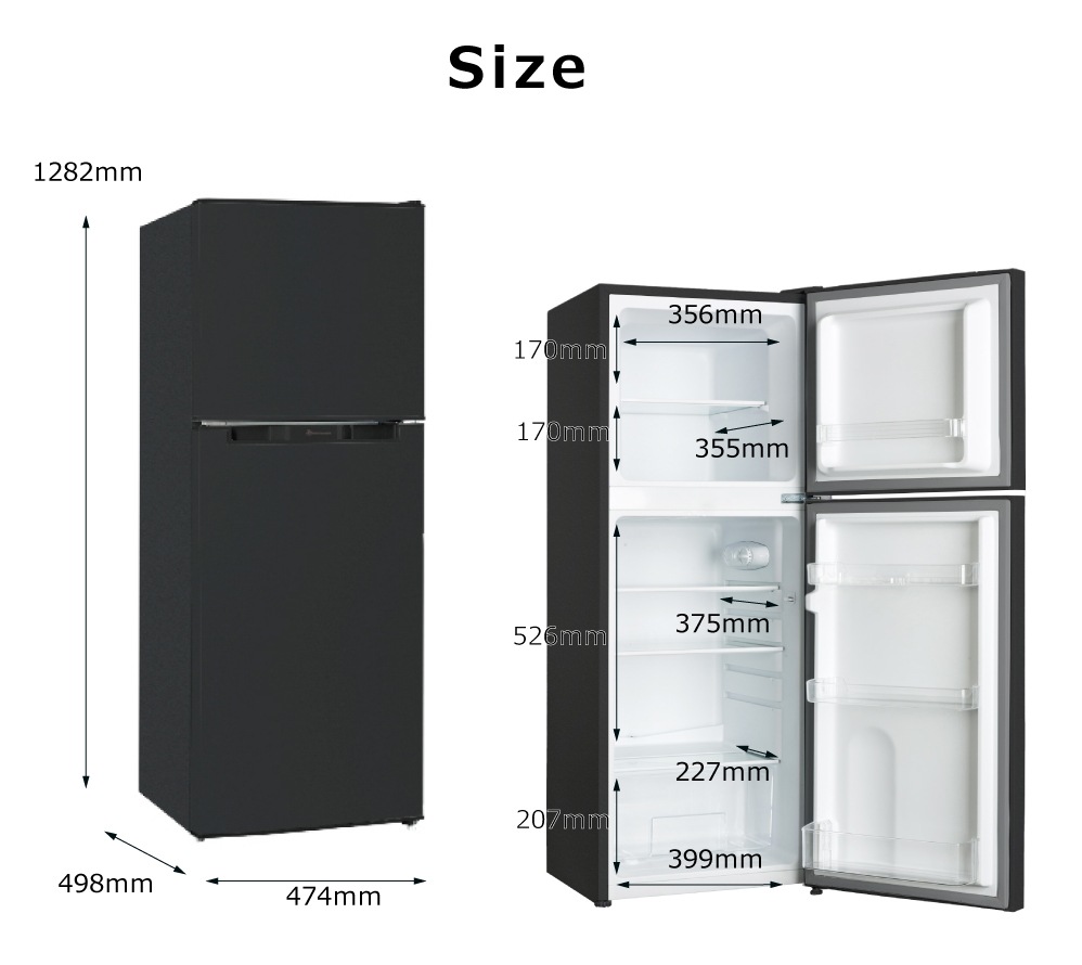 ��Ÿ��̤�����ʡ�TOHOTAIYO 2�ɥ� ������¢�� ������ 138L(��¢��98L�����༼40L) �֥�å� TH-138L2-BK ľ�估 ��Ǯŷ��