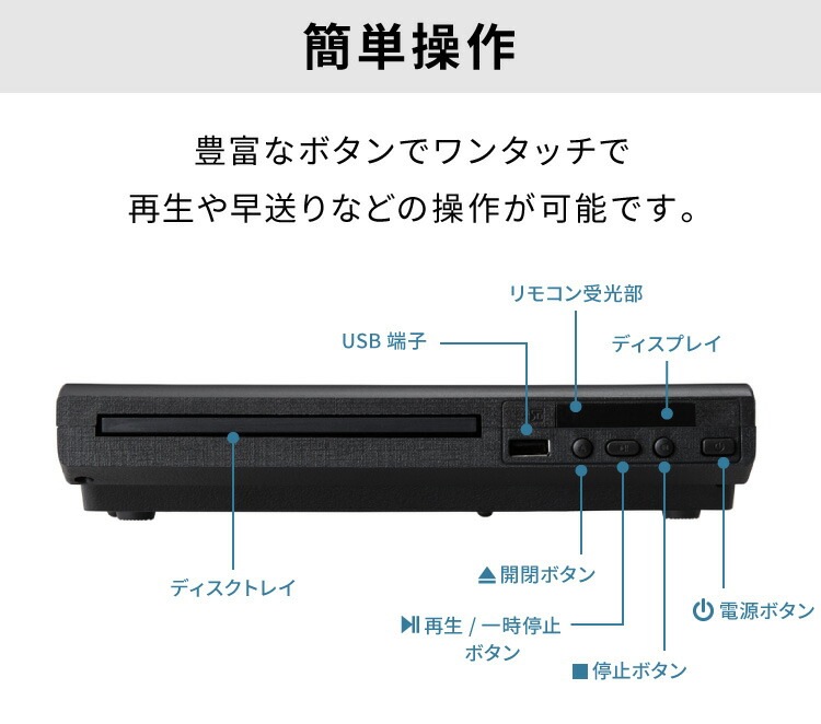 DVD�ץ졼�䡼 �����֤������� SP-DVD02 �������� ��⥳����° AV�����֥���° USB���꡼�б� CD�ץ졼�䡼 ����ѥ��� ����ץ� Simplus ����ץ饹��Ÿ�������ʡۡ��̳�ƻ���彣�����졦Υ��������Բġ�