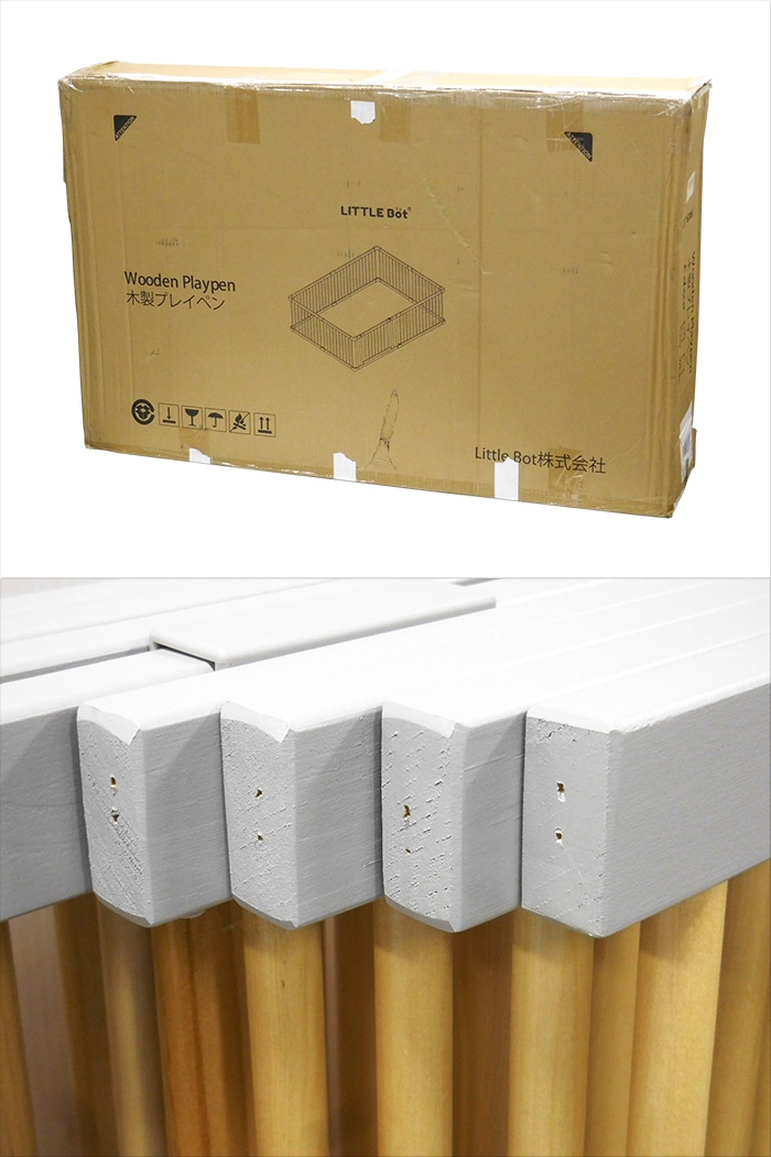 中古/未使用品】LITTLE Bot 木製ベビーサークル Wooden Playpen