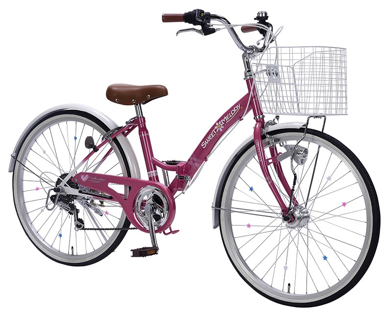 折りたたみ自転車 子供用 M-804F(PK) ローズピンク 24インチ-ディスカウントショップ と～るりーす