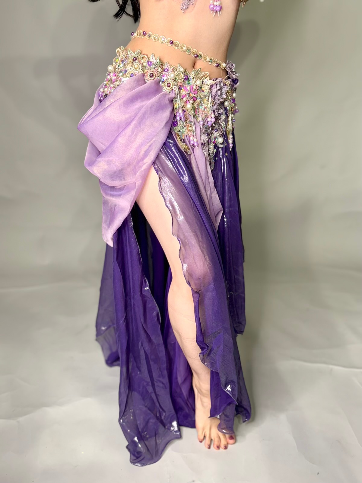 ベリーダンス 衣装Amr Amr】ベリーダンス衣装 オリエンタル 紫 バイカラー | オリエンタル
